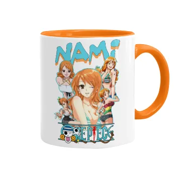 Nami One Piece, Κούπα χρωματιστή πορτοκαλί, κεραμική, 330ml