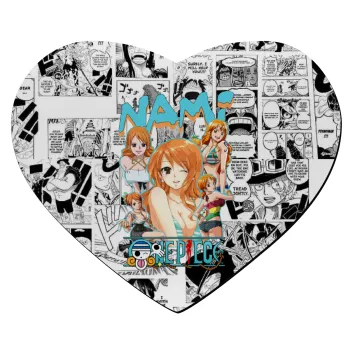 Nami One Piece, Mousepad καρδιά 23x20cm