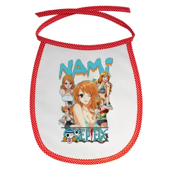 Nami One Piece, Σαλιάρα μωρού αλέκιαστη με κορδόνι Κόκκινη