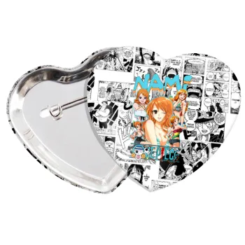 Nami One Piece, Κονκάρδα παραμάνα καρδιά (57x52mm)