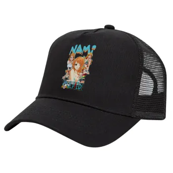 Nami One Piece, Καπέλο Trucker με Δίχτυ, Μαύρο, (ΒΑΜΒΑΚΕΡΟ, ΠΑΙΔΙΚΟ, UNISEX, ONE SIZE)