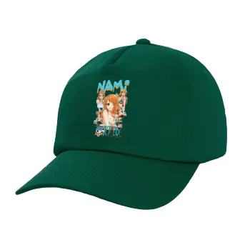 Nami One Piece, Twill Καπέλο παιδικό Bottle Green (100% ΒΑΜΒΑΚΕΡΟ, ΠΑΙΔΙΚΟ, UNISEX)