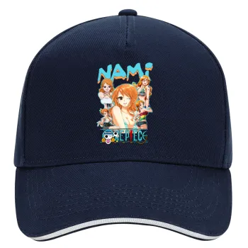 Nami One Piece, DRILL Καπέλο Ενηλίκων Ultimate ΜΠΛΕ/ΛΕΥΚΟ, (100% ΒΑΜΒΑΚΕΡΟ, ΕΝΗΛΙΚΩΝ, UNISEX, ONE SIZE)