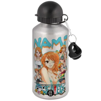 Nami One Piece, Μεταλλικό παγούρι νερού, Ασημένιο, αλουμινίου 500ml