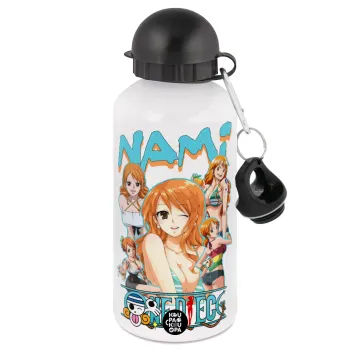 Nami One Piece, Metal water bottle, White, aluminum 500ml