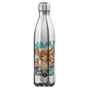 Nami One Piece, Μεταλλικό παγούρι θερμός Inox (Stainless steel), διπλού τοιχώματος, 750ml