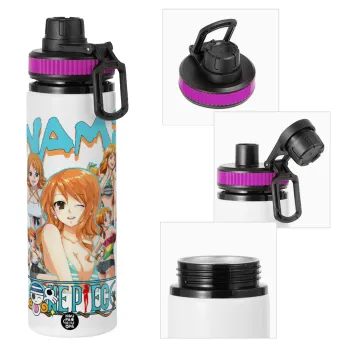 Nami One Piece, Metallic water bottle with safety lid, 850ml aluminum