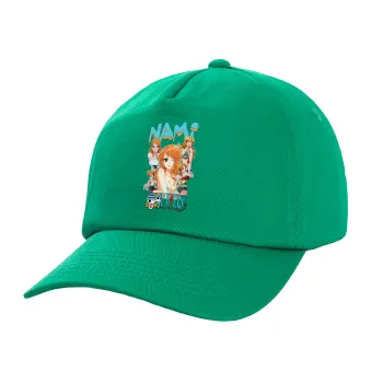 Nami One Piece, Adult Baseball Cap, 100% Cotton, Green (COTTON, ADULT, UNISEX, ONE SIZE)