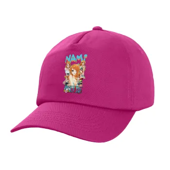 Nami One Piece, Καπέλο Ενηλίκων Baseball, 100% Βαμβακερό,  Φούξια,(purple) (ΒΑΜΒΑΚΕΡΟ, ΕΝΗΛΙΚΩΝ, UNISEX, ONE SIZE)