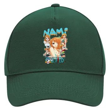 Nami One Piece, Καπέλο Ενηλίκων Ultimate ΠΡΑΣΙΝΟ, (100% ΒΑΜΒΑΚΕΡΟ DRILL, ΕΝΗΛΙΚΩΝ, UNISEX, ONE SIZE)