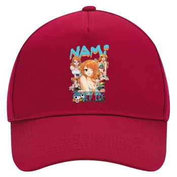 Nami One Piece, Καπέλο Ενηλίκων Ultimate ΚΟΚΚΙΝΟ, (100% ΒΑΜΒΑΚΕΡΟ DRILL, ΕΝΗΛΙΚΩΝ, UNISEX, ONE SIZE)