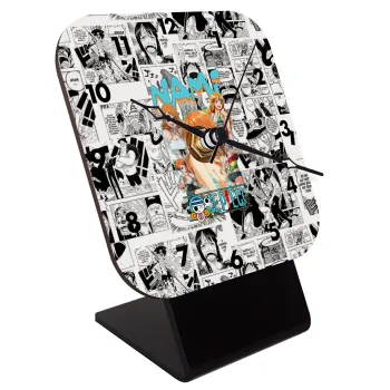 Nami One Piece, Quartz Wooden table clock with hands (10cm)