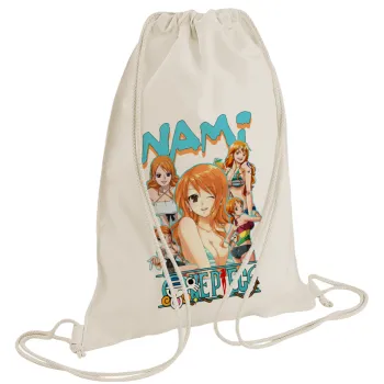 Nami One Piece, Τσάντα πλάτης πουγκί GYMBAG natural (28x40cm)