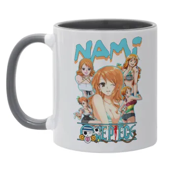 Nami One Piece, Κούπα χρωματιστή γκρι, κεραμική, 330ml