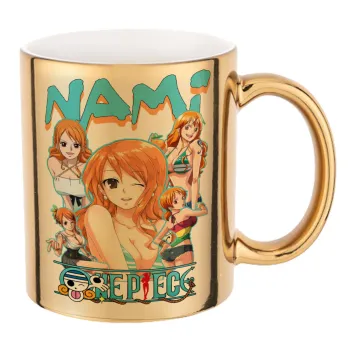 Nami One Piece, Κούπα κεραμική, χρυσή καθρέπτης, 330ml
