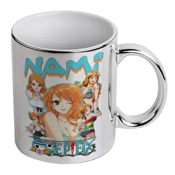 Nami One Piece, Mug ceramic, silver mirror, 330ml