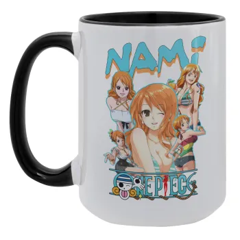Nami One Piece, Κούπα Mega 15oz, κεραμική Μαύρη, 450ml