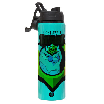 Brawl Stars Byron, Metallic water bottle with safety lid, 850ml aluminum