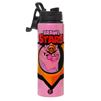 Brawl Stars Byron, Metallic water bottle with safety lid, 850ml aluminum