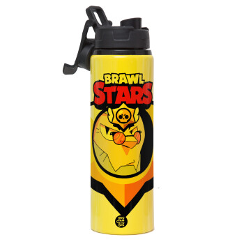Brawl Stars Byron, Metallic water bottle with safety lid, 850ml aluminum