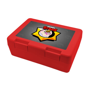 Brawl Stars Byron, Children's cookie container RED 185x128x65mm (BPA free plastic)