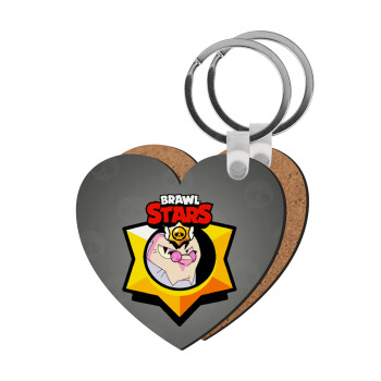 Brawl Stars Byron, Μπρελόκ Ξύλινο καρδιά MDF