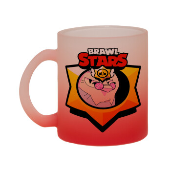 Brawl Stars Byron, Κούπα γυάλινη δίχρωμη με βάση το κόκκινο ματ, 330ml