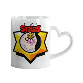 Brawl Stars Byron, Mug heart handle, ceramic, 330ml