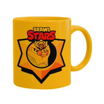 Brawl Stars Byron, Ceramic coffee mug yellow, 330ml (1pcs)