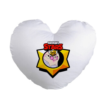 Brawl Stars Byron, Μαξιλάρι καναπέ καρδιά 40x40cm περιέχεται το  γέμισμα