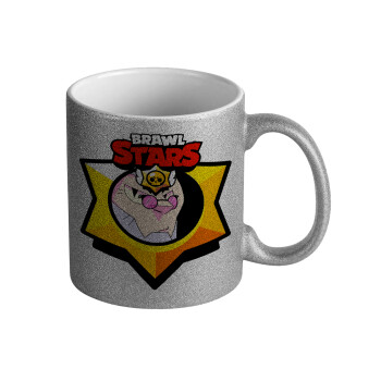 Brawl Stars Byron, Κούπα Ασημένια Glitter που γυαλίζει, κεραμική, 330ml