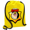 Backpack pouch GYMBAG Yellow, with pocket (40x48cm) & thick cords