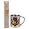 Easter Set, metallic thermal cup (300ml) & Easter aromatic flat candle (30cm) (GRAY)