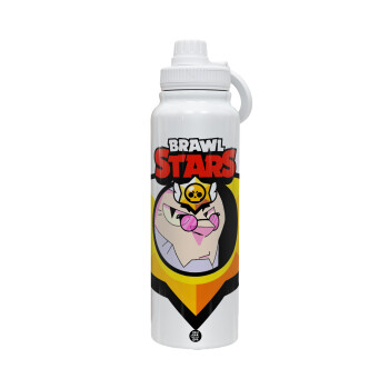 Brawl Stars Byron, 1L Stainless Steel Thermal Bottle with Phone Holder & Double Wall Insulation