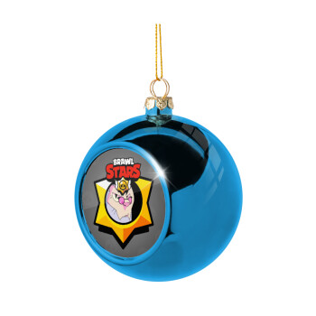 Brawl Stars Byron, Blue Christmas tree ball ornament 8cm
