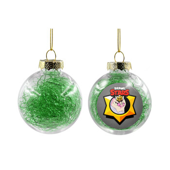 Brawl Stars Byron, Χριστουγεννιάτικη μπάλα δένδρου διάφανη με πράσινο γέμισμα 8cm