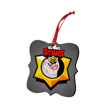 Brawl Stars Byron, Christmas ornament polygon wooden 7.5cm