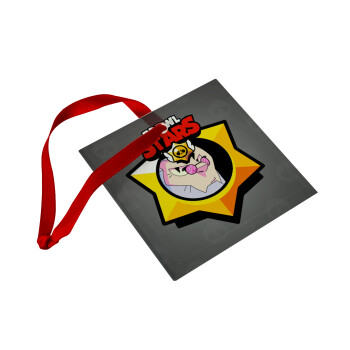 Brawl Stars Byron, Christmas ornament, glass square ornament 9x9cm