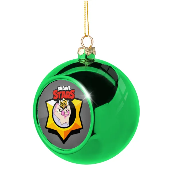 Brawl Stars Byron — Green Christmas tree ornament ball 8cm