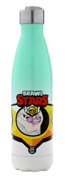 Brawl Stars Byron — Μεταλλικό παγούρι θερμός Πράσινο/Λευκό (Stainless steel), διπλού τοιχώματος, 500ml
