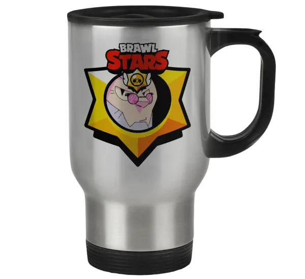Brawl Stars Byron — Stainless steel travel mug with lid, double wall 450ml