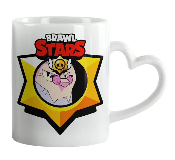 Brawl Stars Byron — Mug heart handle, ceramic, 330ml