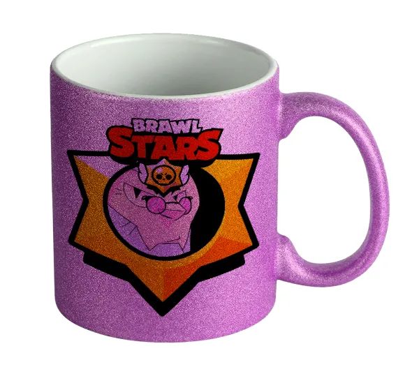 Brawl Stars Byron — Κούπα Μωβ Glitter που γυαλίζει, κεραμική, 330ml