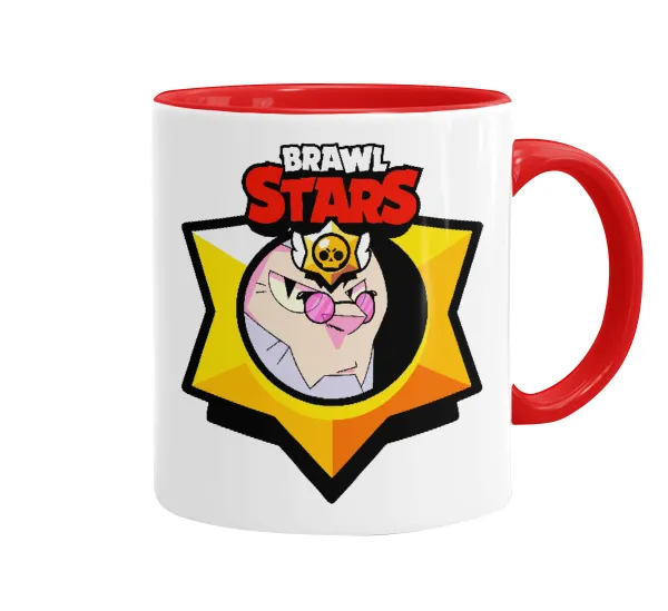 Brawl Stars Byron — Κούπα χρωματιστή κόκκινη, κεραμική, 330ml