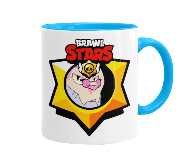 Brawl Stars Byron — Mug colored light blue, ceramic, 330ml