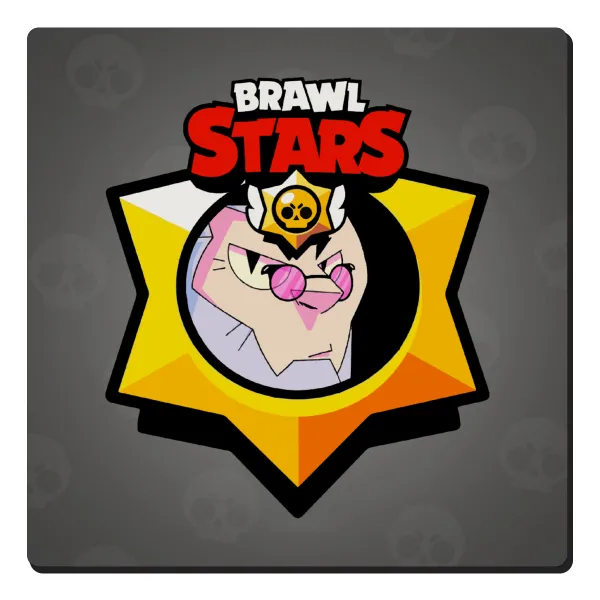 Brawl Stars Byron — Square wooden magnet, 6x6cm