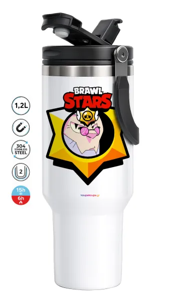 Brawl Stars Byron — Mega Travel Mug / Travel Mug, double walled (thermal) 1.2L