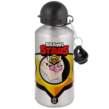 Brawl Stars Byron, Μεταλλικό παγούρι νερού, Ασημένιο, αλουμινίου 500ml