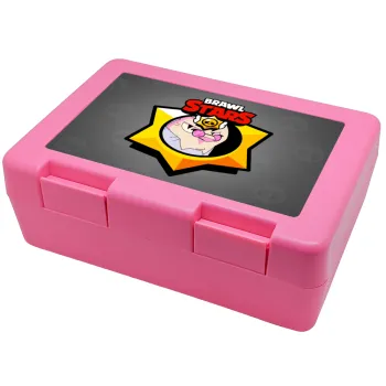 Brawl Stars Byron, Children's cookie container PINK 185x128x65mm (BPA free plastic)