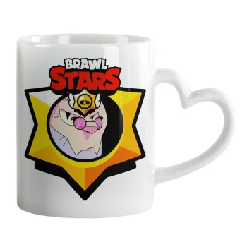 Brawl Stars Byron, Κούπα καρδιά χερούλι λευκή, κεραμική, 330ml